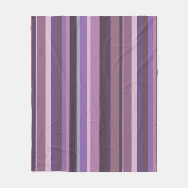Mauve vertical stripes fleece blanket (Front)