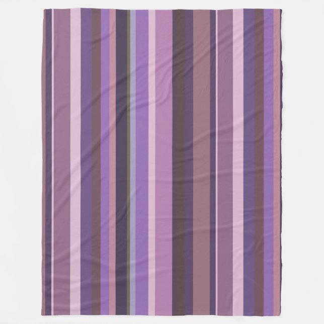 Mauve vertical stripes fleece blanket (Front)