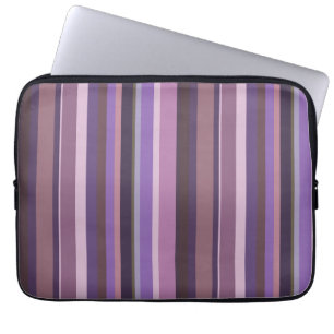 Mauve vertical stripes laptop sleeve