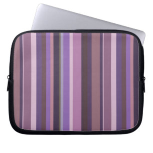 Mauve vertical stripes laptop sleeve