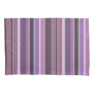 Mauve vertical stripes pillowcase