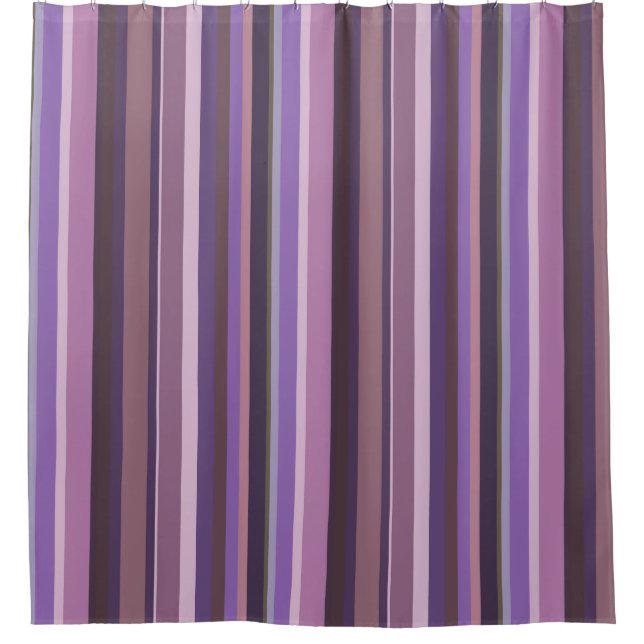 Mauve vertical stripes shower curtain (Front)
