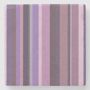 Mauve vertical stripes stone coaster