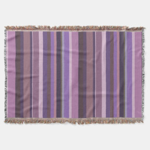 Mauve vertical stripes throw blanket