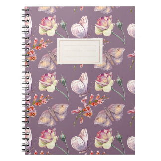 Mauve Vintage Botanical Butterfly Notebook