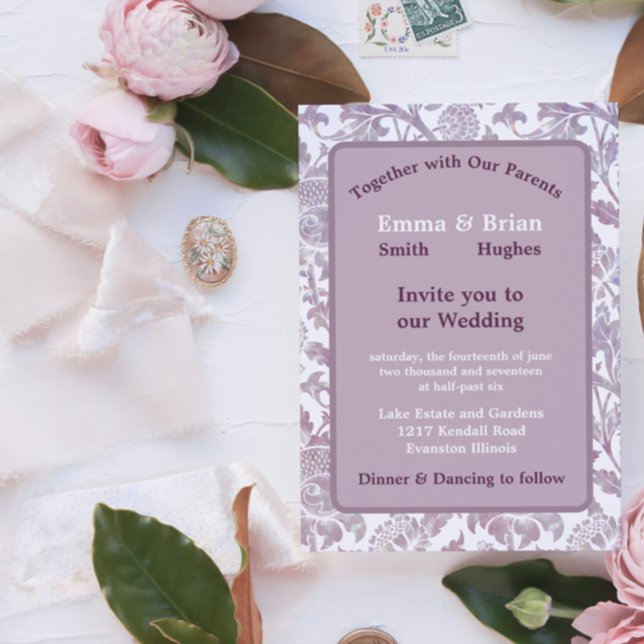 Mauve vintage floral  invitation (Creator Uploaded)