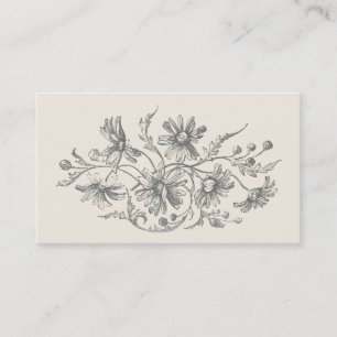 Mauve Vintage Flowers Custom Business Card v2
