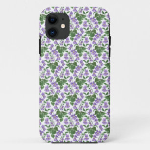Mauve Violets on White Custom iPhone 5/5s Case