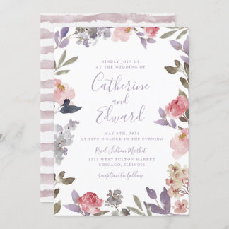 Mauve Wedding Invitation