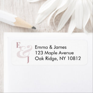 Mauve Wedding Return Address Label Left