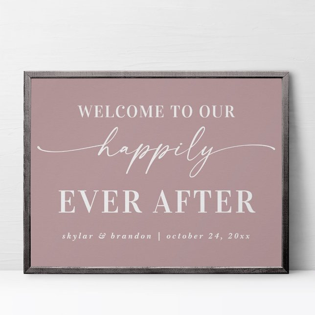 Mauve Welcome To Our Happily Ever After Sign (Creator Uploaded)