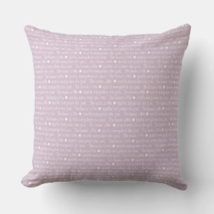 MAUVE & WHITE SHE LEAVES A LITTLE SPARKLE SAYING CUSHION