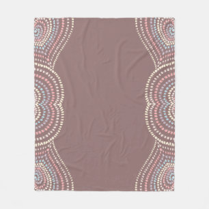 mauve yellow pink blue Concentric Hearts Rainbow Fleece Blanket