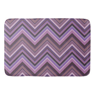 Mauve zigzag stripes bath mat