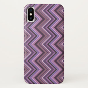 Mauve zigzag stripes iPhone x case