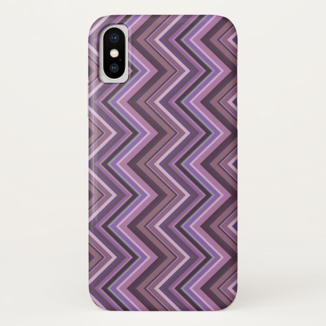 Mauve zigzag stripes Case-Mate iPhone case (Back)