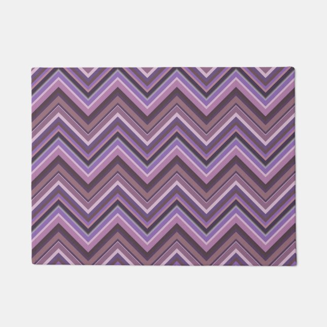 Mauve zigzag stripes doormat (Front)