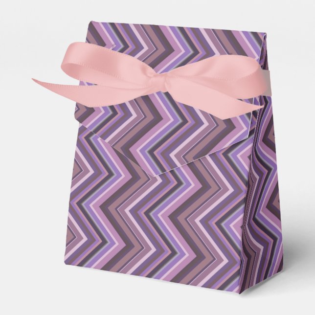 Mauve zigzag stripes favour box (Front Side)
