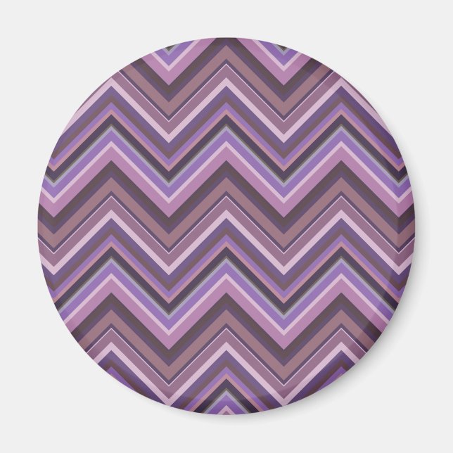 Mauve zigzag stripes magnet (Front)