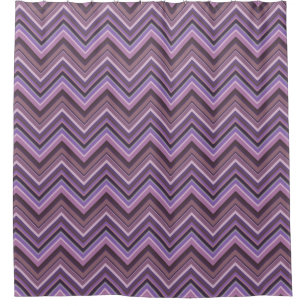 Mauve zigzag stripes shower curtain
