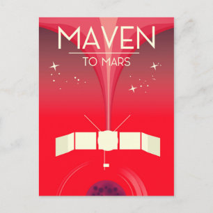 MAVEN - to Mars space art. Postcard