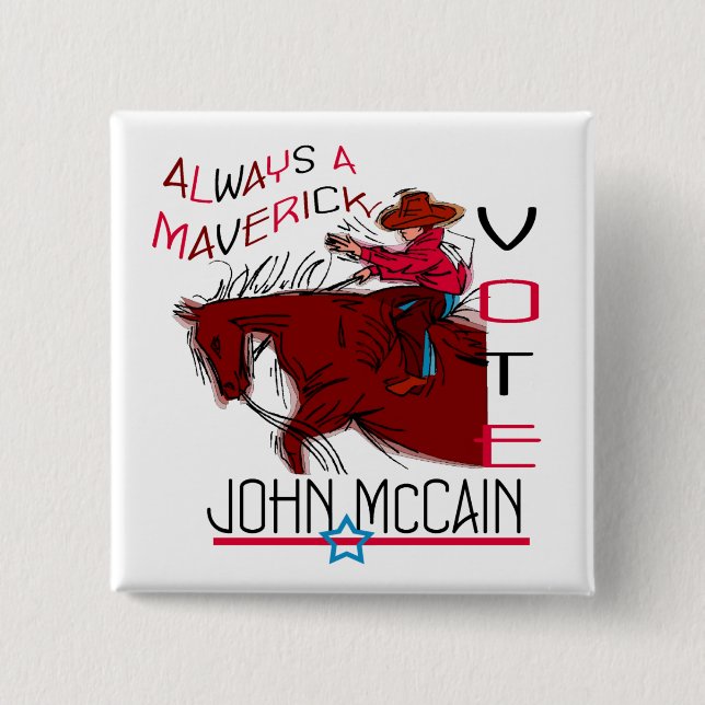 MAVERICK MCCAIN 15 CM SQUARE BADGE (Front)