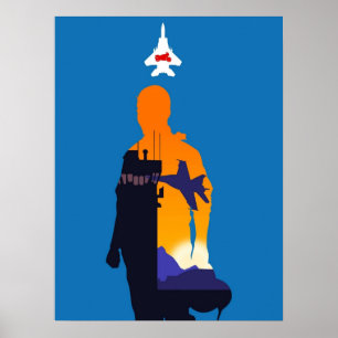 Maverick Pilot  Minimalist Silhouette Style  Movie Poster