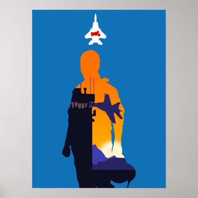 Maverick Pilot  Minimalist Silhouette Style  Movie Poster (Front)