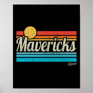 Mavericks California Retro Sunset Surf Trip I Love Poster