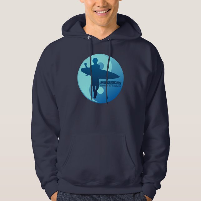Mavericks -Half Moon Bay (Blue) Hoodie (Front)