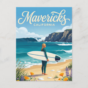 Mavericks, Half Moon Bay California Postcard