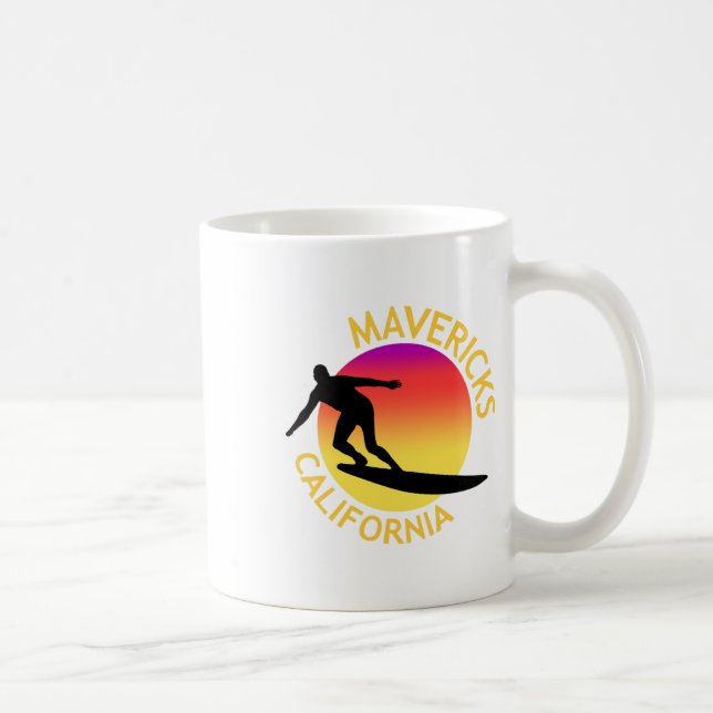 Mavericks Surfing California Vacation  Coffee Mug (Right)