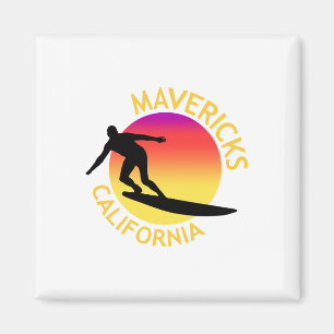 Mavericks Surfing California Vacation Magnet