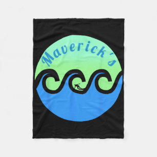 Maverick's Surfing Surf California Beaches Fleece Blanket
