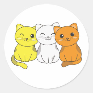 Maverique Flag Pride Lgbtq Cute Cat Bunch Classic  Round Sticker