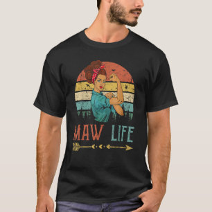 Maw Life Women Rosie Vintage Retro Decor Grandma T-Shirt