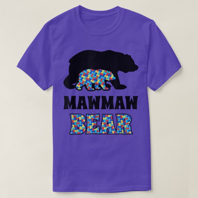 Mawmaw Bear Autism Awareness  T-Shirt (Design Front)