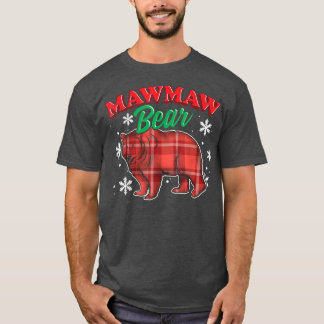 Mawmaw Bear Buffalo Plaid Gift Matching Bear Famil T-Shirt
