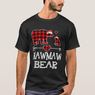 Mawmaw Bear Christmas Pajama Red Plaid Buffalo Fam T-Shirt