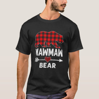 Mawmaw Bear Christmas Pajama Red Plaid Buffalo Fam T-Shirt