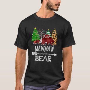 Mawmaw Bear , Red Buffalo Plaid Mawmaw Bear Pajama T-Shirt