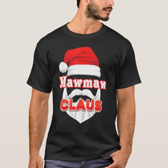 Mawmaw Claus Christmas Santa Face Merry Ugly Sweat T-Shirt (Front)