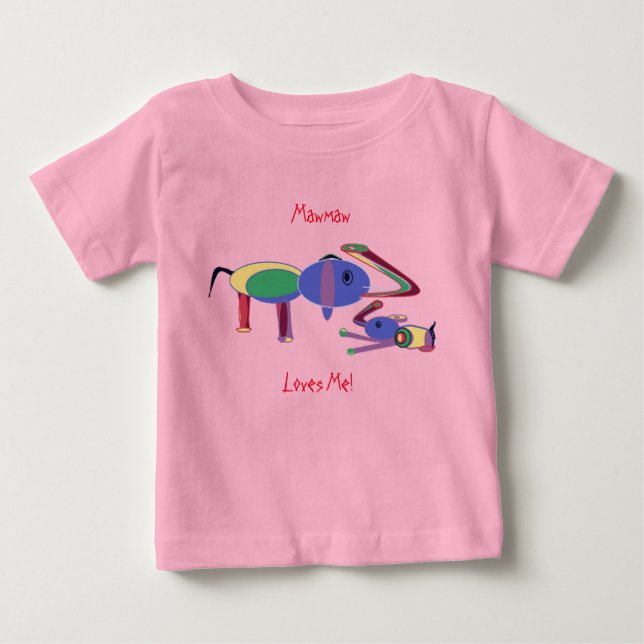  Mawmaw luvs me (Front Design Only) Baby T-Shirt (Front)