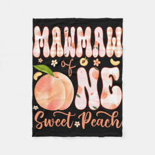Mawmaw of one sweet peach 1st birthday girl party fleece blanket