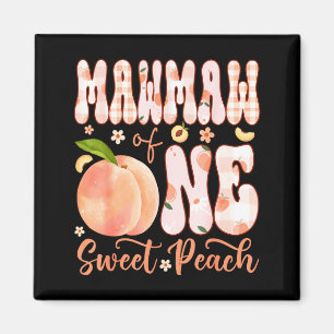 Mawmaw of one sweet peach 1st birthday girl party magnet