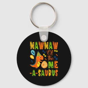Mawmaw of the one-a-saurus 1st birthday dinosaur key ring