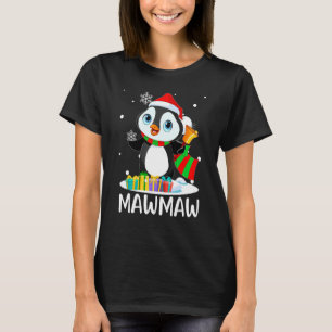 Mawmaw Penguins Santa Hat  Christmas Matching Fami T-Shirt