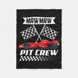 Mawmaw Pit Crew Racing Family Race Car Birthday Fleece Blanket