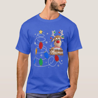 Mawmaw Reindeer Lights Christmas Tree  Cute Christ T-Shirt