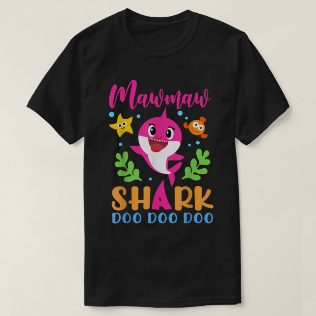 Mawmaw Shark  Mawmaw Shark Lover Family Mothers Da T-Shirt (Design Front)